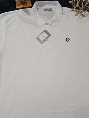 BMW White Polo Shirt with Chest Roundel